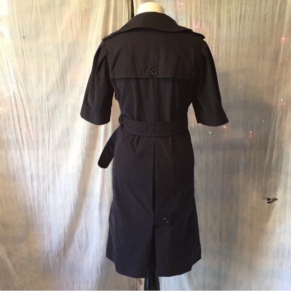 🆕 BCBGMAXAZRIA Short-Sleeve Navy Trench Coat - Picture 5 of 6
